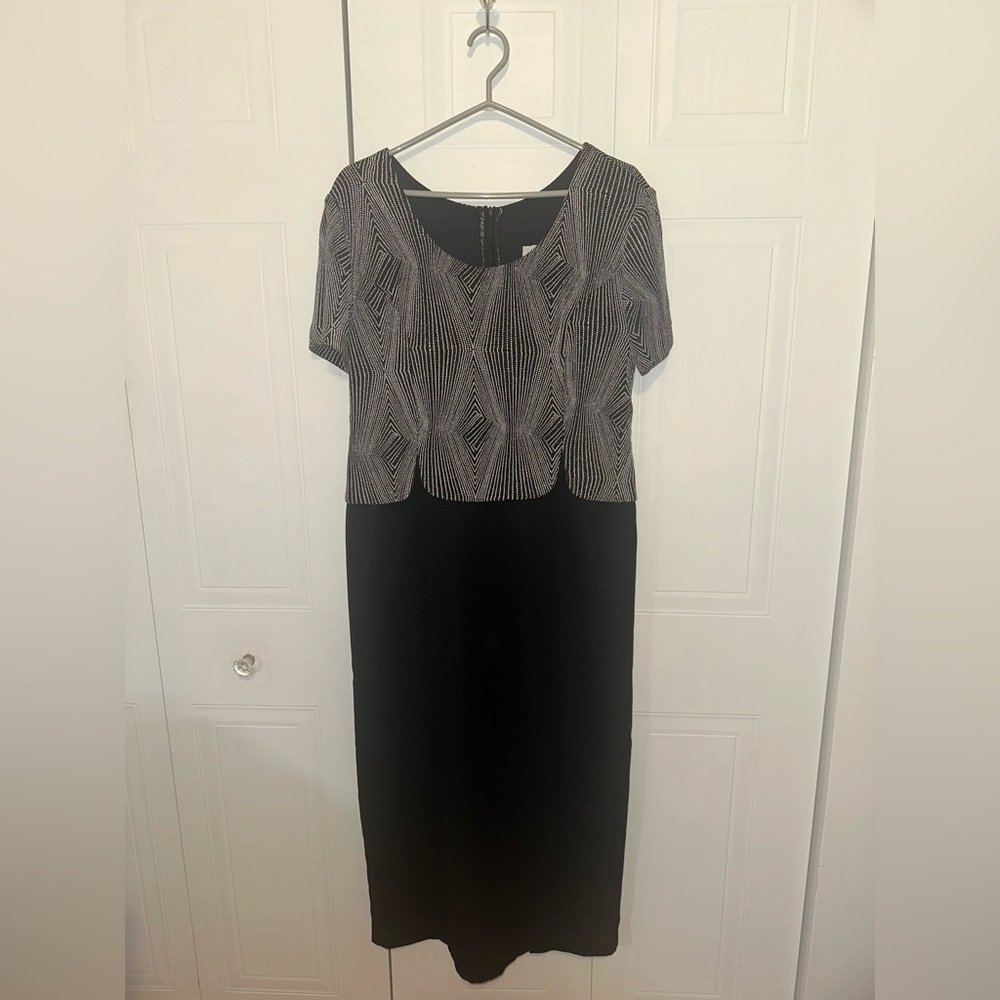 Panache Black and Gray Midi Dress